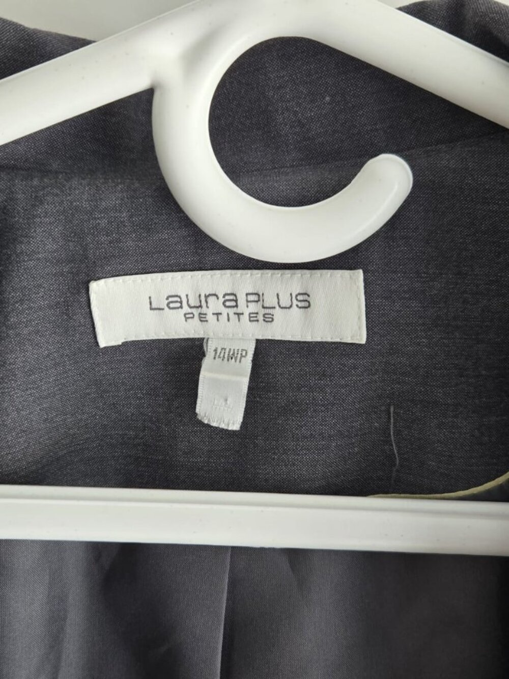 Laura Plus Petites Slate Grey Tailored Blazer Jacket 14WP Wool Blend 3/4 Sleeve - Picture 4 of 9